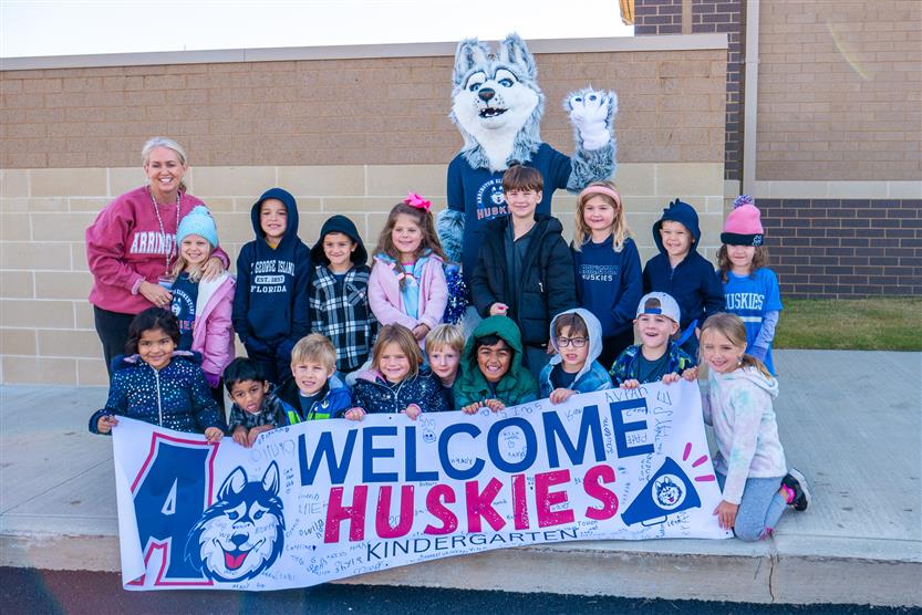 Students participate in a fun run